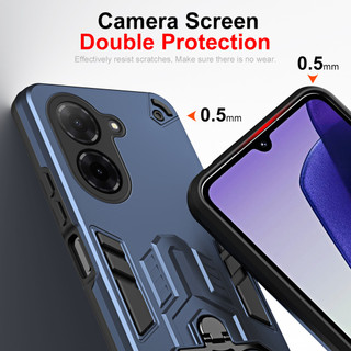 Dành Cho Redmi A5 Ốp điện thoại Cứng Giáp Với Giá Đỡ Nhẫn Đôi Cạnh Mềm Chống Sốc Mỏng Vỏ
