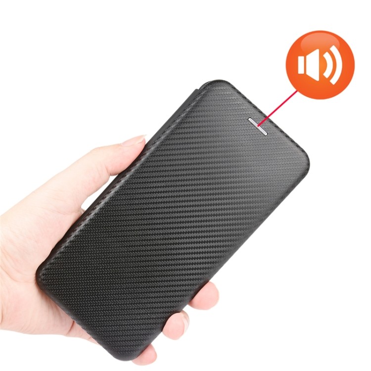 Bán Chạy Cho LG Wing 5G Kết Cấu Sợi Carbon Ngang Lật TPU + PC + Vỏ Da PU Có Khe Cắm Thẻ