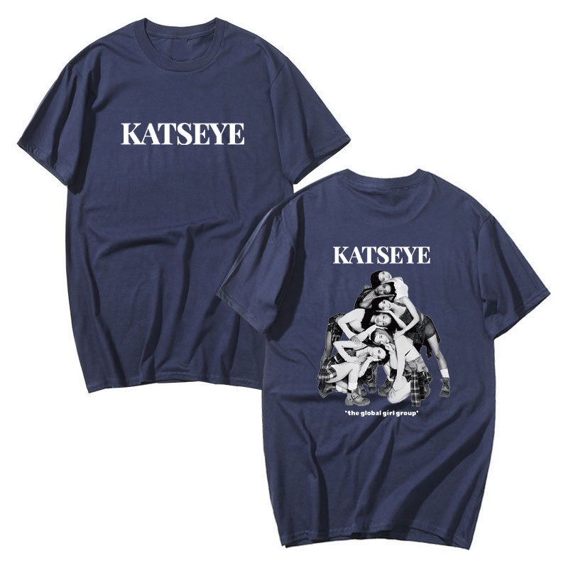Áo thun thời trang retro Katseye, chất liệu cotton, size lớn, phù hợp nam nữ - Quà tặng hoàn hảo dành cho fan K-pop