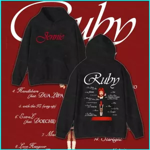 GN BLACKPINK RUBY JENNIE Áo Hoodie Anime Áo Unisex Dài Tay Top NG