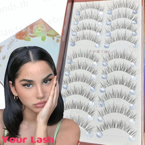 EBINLANDS 10 Đôi Lông Mi, Lông Mi Giả Tự Nhiên Handmade, Khối Lượng Wispy Chồn Lông Mi Giả Trang Điểm Nối Mi