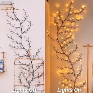 Đèn dây cây nho LED TRTR – Đèn tường 48 / 72 / 96 / 144 Đèn LED USB Trang trí ngày lễ Trang trí tường nhánh linh hoạt với 8 chế độ cho gia đình, tiệc tùng và ngày lễ VN