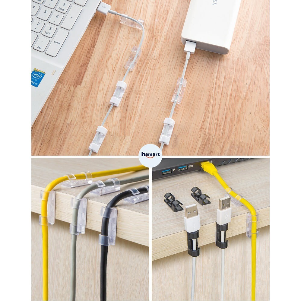 M7 VỈ 20C KEO 3M MỚI Nẹp Cố Định Dây Điện Kẹp Giữ Cáp Sạc Nẹp Dây Điện Chống Rối Dán Tường  MALAN
