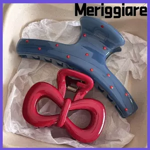 Kẹp tóc MERIGGIARE, Kẹp tóc thanh lịch chấm bi màu đen, Kẹp cá mập cổ điển thời trang cho bé gái