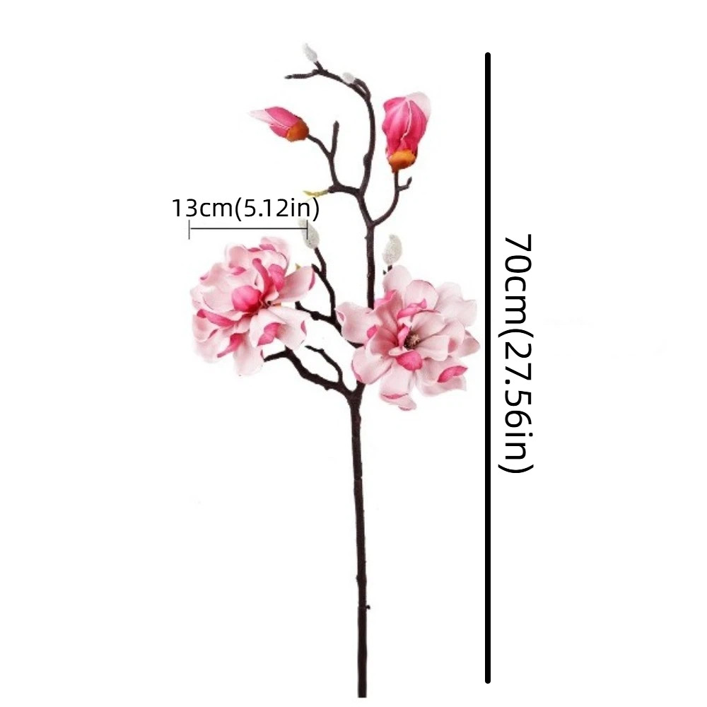 FUHUIOT Hoa Mộc Lan Nhân Tạo, Handmade Cảm Ứng Thật Mô Phỏng Mộc Lan Lớn, Bình Trang Trí EVA Thực Tế Giả Mộc Lan Nhánh Trang Trí Phòng Khách Nhà