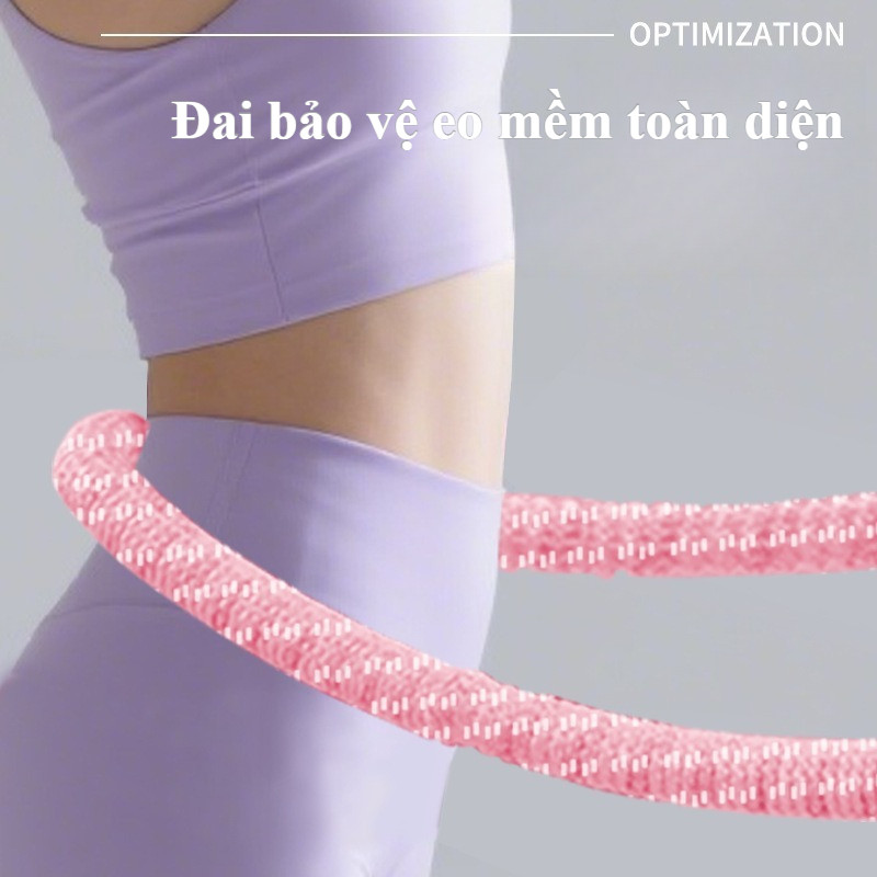 Vòng Lắc Eo Lò Xo Bọc Vải Mềm 1KG - Giảm Calo, Thon Eo Nhanh, Đàn Hồi Cao Không Kẹp Da