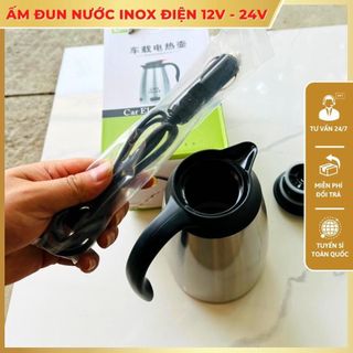 Ấm đun nước trên xe ô tô dung tích 1,2 lít hàng Inox cắm tẩu