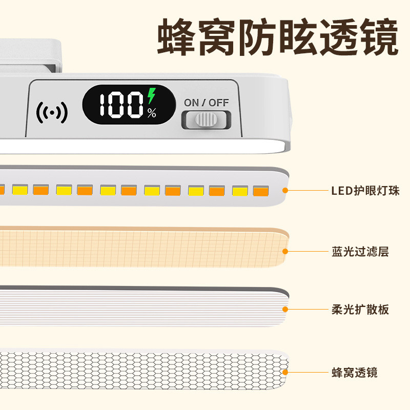 Đèn Led bảo vệ mắt Đèn bàn có thể sạc lại Đèn mát mẻ Học sinh Học tập chuyên dụng Đèn đọc sách Ký túc xá Đèn ngủ phòng ngủ Đèn ngủ E1WL