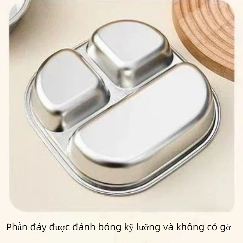 Khay Ăn 3 Ngăn Hình Kapibara Inox 304 Cho Bé ,Tặng Thìa An Toàn, Chống Đổ, Tiện Dụng Đi Học