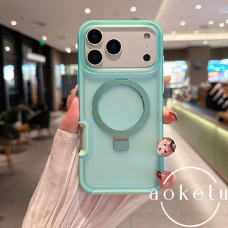 Giá đỡ vợt ngọc bích núi xanh sang trọng Vỏ điện thoại từ tính thích hợp cho iPhone 13 14 15 16 17 Pro Max cảm giác da bán trong suốt bao gồm chống rơi