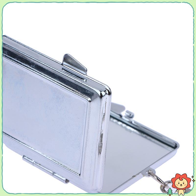 [Jielus] Trái Tim Tròn Hình Vuông Hình Vuông Gương Mỹ Phẩm Hai Mặt Kim Loại Gấp Móc Khóa Gương Trang Điểm