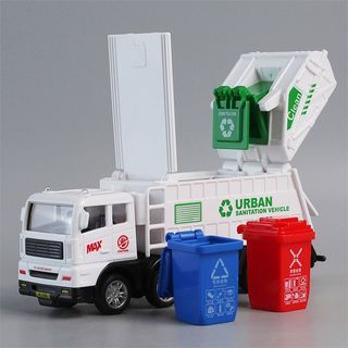 Vệ Sinh Quán Tính Rác Xe Tải Trẻ Em Nắp Mở Thùng Rác Mô Hình Bé Trai Thành Phố Vệ Sinh Vận Chuyển Đồ Chơi Ô Tô
