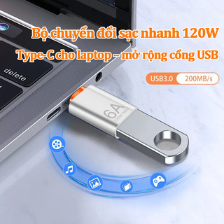 Đầu chuyển OTG Type-C USB 2 chiều sạc nhanh 120W truyền dữ liệu cho iPhone Samsung Xiaomi OPPO laptop tablet