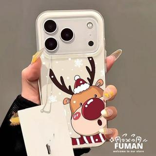 Giáng Sinh Mới Màu Trắng Ốp lưng iQOO Z10 Z10X Z9 Turbo Pro Plus Z9X Z9S Z8 Z8X Z7 Z7i Z7X Z6 Lite Z5X Z5 Z3 Z1 5G 4G Dễ Thương Nai Sừng Tấm Ốp Lưng Cặp Đôi Chống Sốc Lỗ Lớn