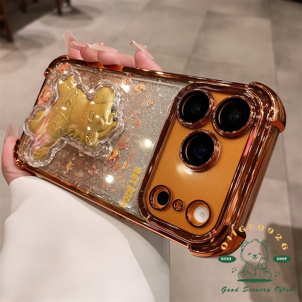 【 Ốp lưng iPhone17 】 Vỏ năm mới 2026 Vỏ ngựa Túi khí lấp lánh Vỏ điện thoại iPhone17 Pro Max 16 15 14 13 12 11 cho vỏ iPhone Vỏ mềm silicon TPU chống sốc