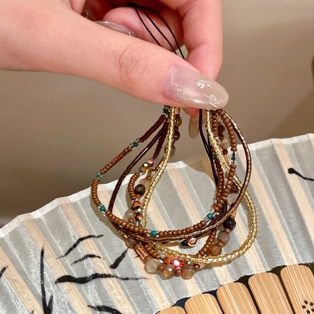 Vòng tay đính cườm đầy màu sắc AWNGD, Vòng tay đính cườm màu xanh Bohemian, Có thể điều chỉnh xếp chồng lên nhau Co Giãn Quấn quyến rũ Dây chuyền tay Trang sức