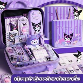 Văn phòng phẩm hoạt hình cho bé gái, set túi đựng bút và thước kẻ làm quà tặng ý nghĩa
