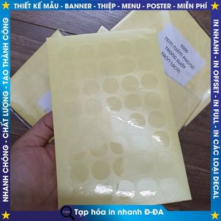 Tem dán niêm phong trong suốt nhiều kích thước, nhiều hình dạng