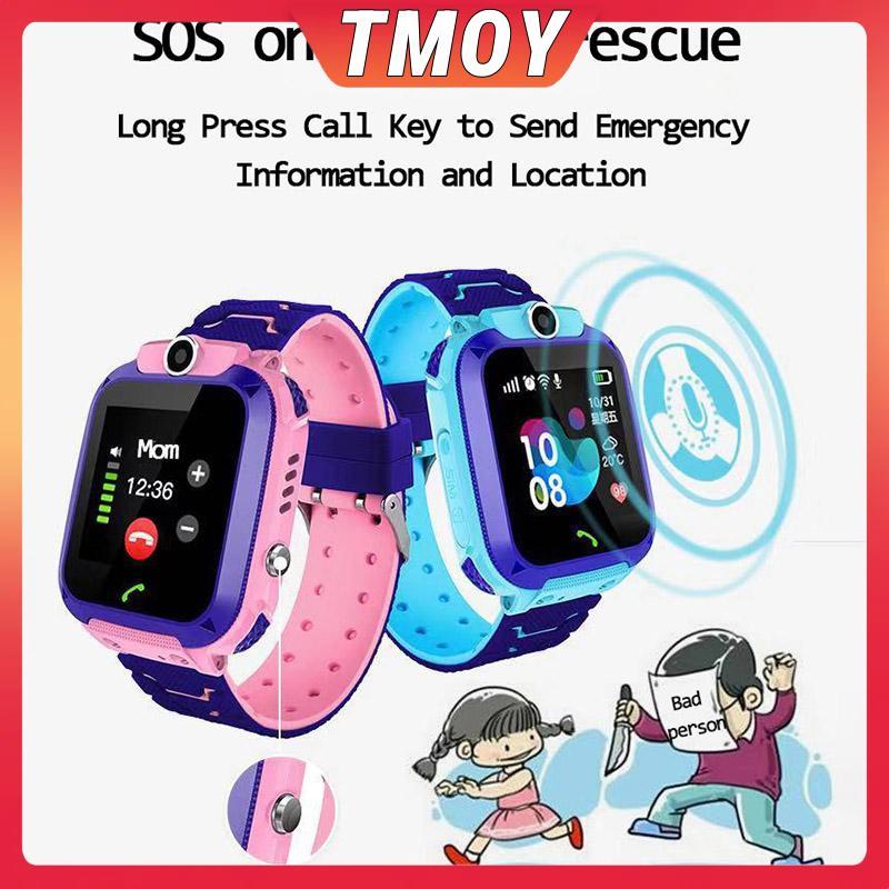 Đồng hồ điện thoại SOS thông minh dành cho trẻ em TMOY Q12 Đồng hồ thông minh có thẻ Sim Ảnh chống nước Ip67 Quà tặng trẻ em TMOY