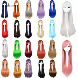 DELMER Nhiều Màu Sắc Cosplay Tóc Giả Halloween Anime Trang Phục Cô Gái Trắng Tự Nhiên Giả Xù Nổ Phụ Kiện Tóc 22 Màu Tóc Nối Dài Anime Đảng Tóc Giả