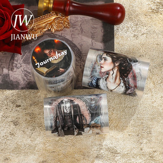JIANWU 60mm * 200cm Her Persuasion Series Nhân Vật Vintage Phong Cảnh Chất Liệu Cắt Băng PET Sáng Tạo DIY Tạp Chí Văn Phòng Phẩm