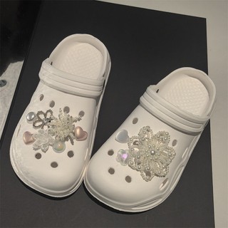 1 Bộ Có Thể Tháo Rời Giày Quyến Rũ Khóa Cho Ballet Flats Công Nghiệp Nặng Ngọc Trai Hoa Tình Yêu Hạt Trang Trí Cho Ba Lê Lỗ Giày