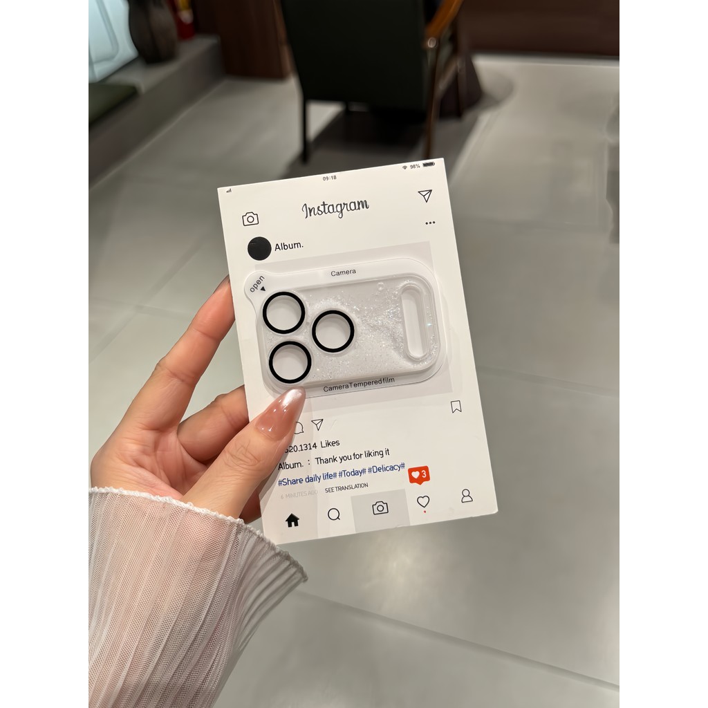 2 miếng Miếng dán ống kính lấp lánh iPhone 17 Pro, nhiều màu gradient giá siêu tốt