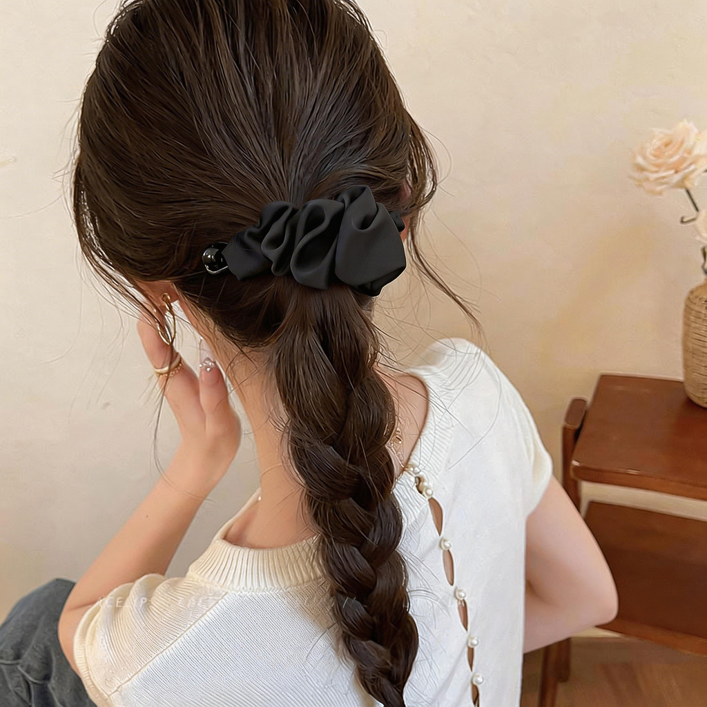 Vải Acrylic Satin Nhăn Tóc Đơn Giản Thời Trang Xoắn Kẹp Phụ Kiện Nữ Cao Cấp