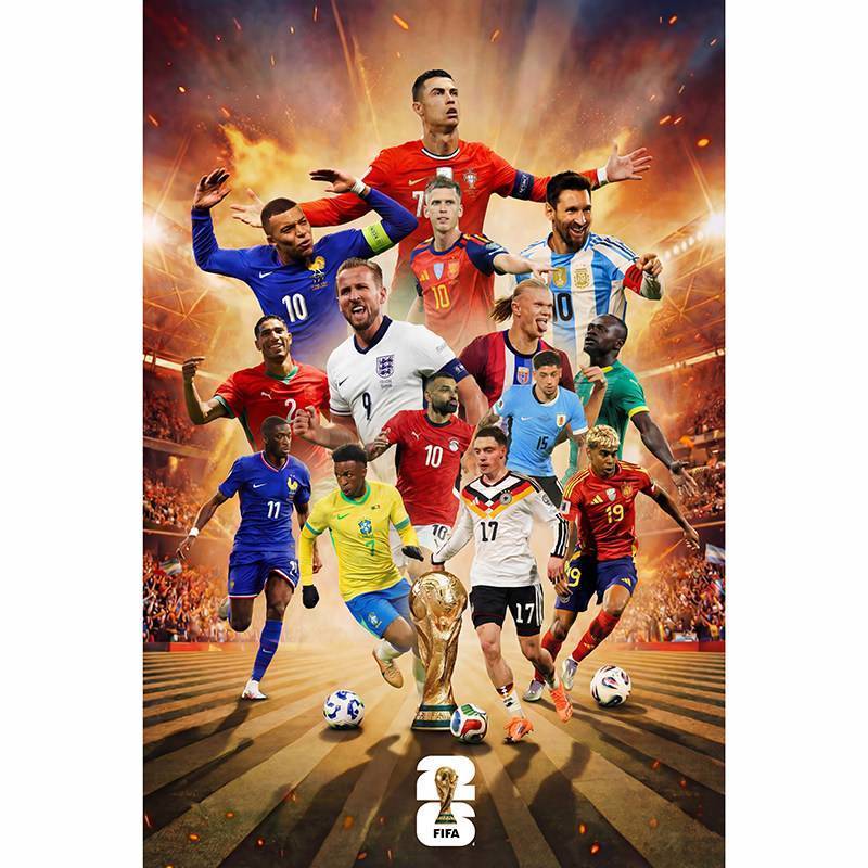 FIFA World Cup 2026 Schedule Canvas Wall Art USA Canada Mexico Soccer Tournament Poster Home Decor Unframed Waterproof