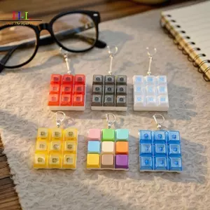 HL 9 Phím Ngón Tay Bàn Phím Mũ Giảm Căng Thẳng Đồ Chơi Nút Keycap Móc Khóa Bàn Phím Cơ Nút Giảm Căng Thẳng Đồ Chơi LMWU