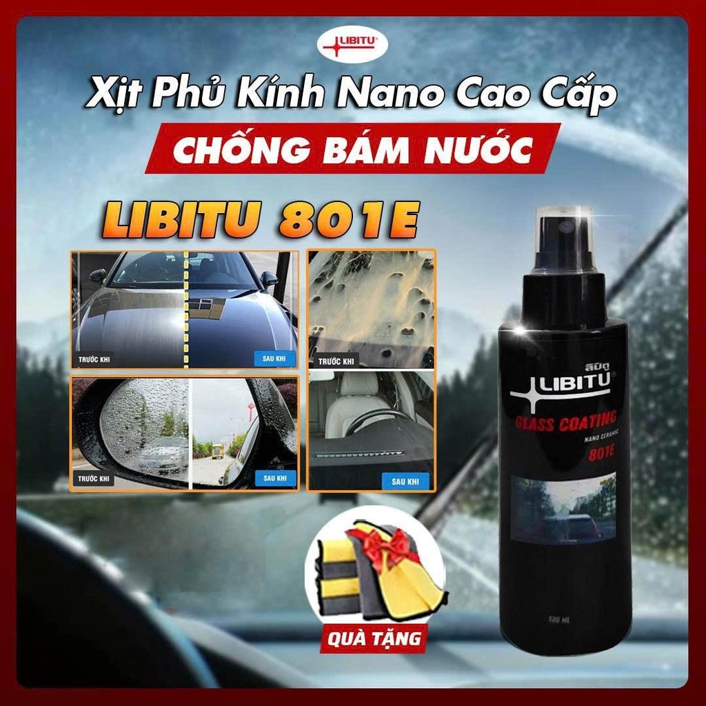  XỊT PHỦ KÍNH LIBITU 801E ✅ LOẠI SẠCH DẦU MỠ, KHÔNG HẠI DA TAY - TẶNG KHĂN LAU!
