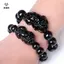 Vòng tay obsidian giả với pha lê vàng và hạt đàn hồi, phù hợp làm quà tặng unisex