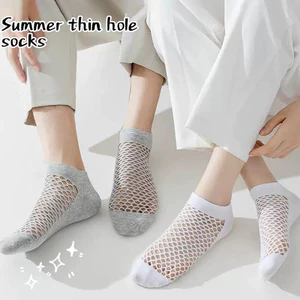 Tất thể thao mùa hè lưới tổ ong, chống trượt và gót chân gia cố, phù hợp cho chạy bộ và tập thể dục, nhiều màu lựa chọn.