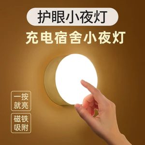 Đèn Ngủ Nhỏ Nút Đèn Cảm Ứng Phòng Ngủ Từ Tính Đèn Bàn Học Sạc Có Thể Tháo Rời Đầu Giường Ký Túc Xá Hấp Phụ
