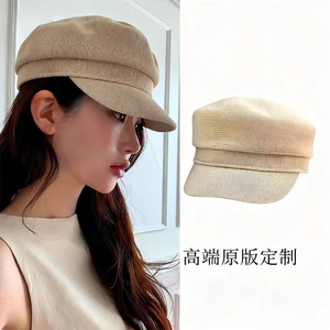 Mũ hình bát giác nữ từ vải lanh mỏng, phong cách thời trang và thoáng khí
