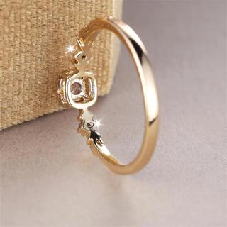 Nhẫn cưới đơn giản màu vàng zircon phong cách vintage Hàn Quốc, trang sức thời trang, quà tặng