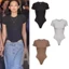 Bộ đồ liền thân PYCOU Bodycon, Áo liền mạch Slim Fit Skinny Rompers, Áo liền quần ngắn tay co giãn cổ chữ O dành cho nữ Body Top Jumpsuit Club Wear