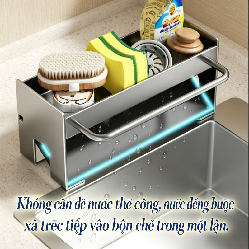 Kệ để đồ Rửa Chén,khay Nghiêng 45 độ,thoát Nước Tự động, Kệ để đồ đa Năng, Chất Liệu Thép Carbon Cao Cấp