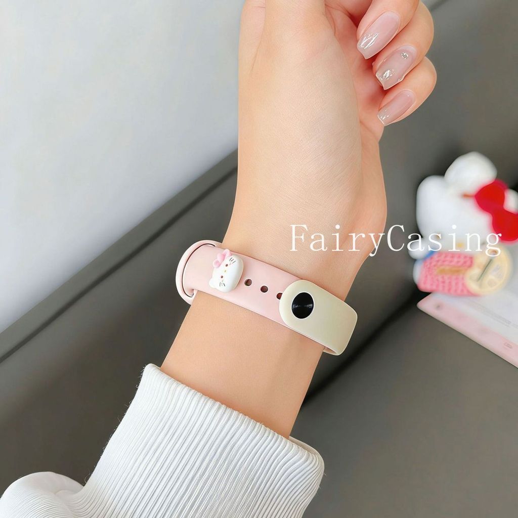 Dây đeo silicon mềm cho Xiaomi Mi Band 10 9 8 Nfc Vòng đeo tay cao su thể thao Vòng đeo tay Correa Phụ kiện dễ thương Khóa