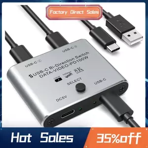 Công tắc USB C 8K Bộ chuyển đổi USB-C KVM hai chiều Hỗ trợ Video 8K 60Hz / 4K144Hz 100W PD 10Gbps Truyền dữ liệu