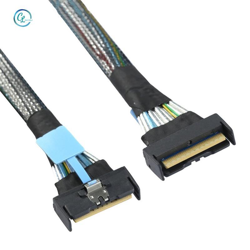 Slimline SAS MCIO SFF-8654 8I 5.0 PCIE 74pin sang MCIO 865 Dữ liệu máy chủ Cáp chuyển đổi tốc độ cao PCIE5.0 Phụ kiện PC 0.5M