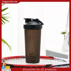 Bình Lắc Thể Thao Di Động Tiện Lợi Khuấy Cốc 600Ml Bình Lắc Nhựa Người Lớn Đen