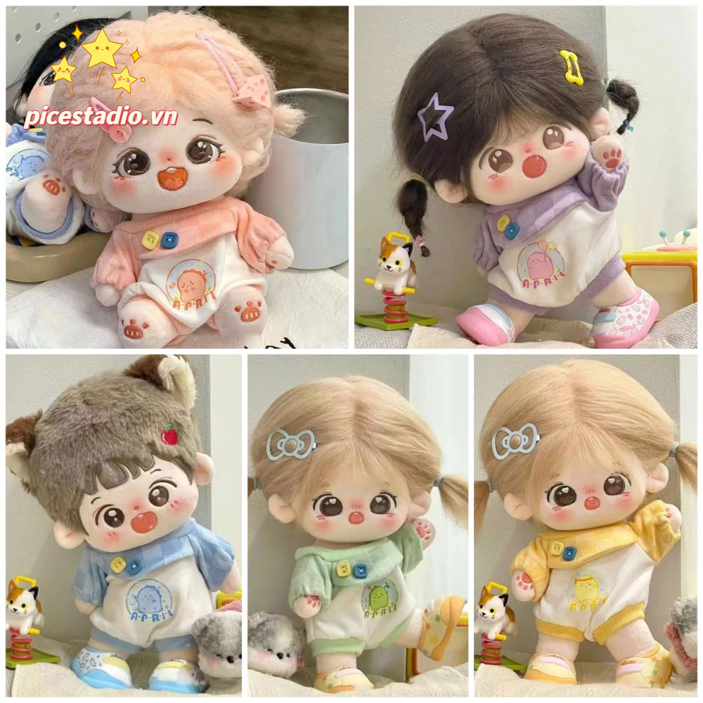 Quần áo & phụ kiện búp bê PICESTADIO 20cm nhiều màu: áo liền quần, đồ ngủ mini, cosplay, thay đổi trang phục