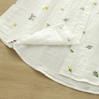 Áo sơ mi nữ 100% cotton họa tiết hoa tươi mát, thiết kế cardigan dáng rộng, phù hợp mùa hè