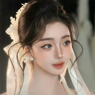 Đơn giản hoa trang trí tóc màu trắng cho cô dâu, handmade từ vải, dùng quấn đầu