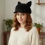 Mũ nồi tai mèo MERIGGIARE, Thiết kế dễ thương Hình dạng tai mèo Mũ Newsboy, Vải len thời trang Phong cách Nhật Bản Mũ Y2K thường ngày