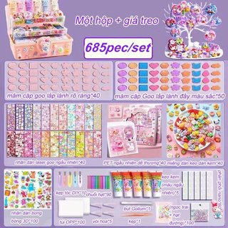 【BabyJoy】bộ kem goo diy đồ chơi thủ công giáo dục hộp lưu trữ 3d sticker kẹp tóc hạt trang trí