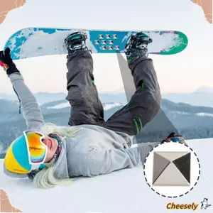 CHEESELY 10 cái tấm lót đế trượt tuyết hợp kim kẽm, chống trượt, tiện lợi cho trượt tuyết và trượt ván
