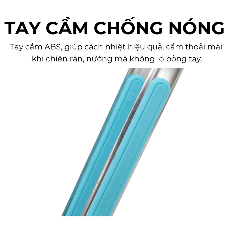 Kẹp Gắp Thức Ăn Inox Nguyên Khối Đầu Răng Cưa – Kẹp Gắp Đá, Đồ Nóng Tay Cầm Chống Trượt, Chống Nóng | 374