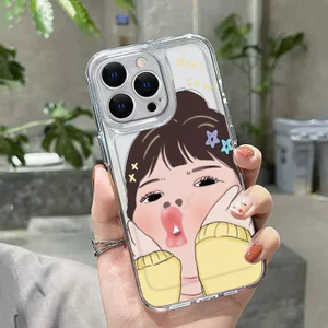Ốp lưng iPhone trong suốt họa tiết hoạt hình, IP 7/8/X/XS/11/12/13/14/15/16/17/Plus/Pro/Max/Air